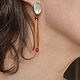 Серьги (позолота) прозрачные рыжие со стеклом и перламутром. Серьги классические. Александра Илан Стекло ilan.artglass. Интернет-магазин Ярмарка Мастеров.  Фото №2