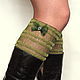 Mini green lace leg warmers knit from yarn lnyanoy. Leg warmers. Initasworks (Inita). Online shopping on My Livemaster.  Фото №2