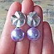 Серьги "Purple Pearls", хлопковый жемчуг, фианиты. Серьги классические. NKJewelry. Ярмарка Мастеров.  Фото №4