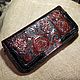 clutches: Zipper wallet with embossed horse and flowers. Clutches. Workshop EG. My Livemaster. Фото №4