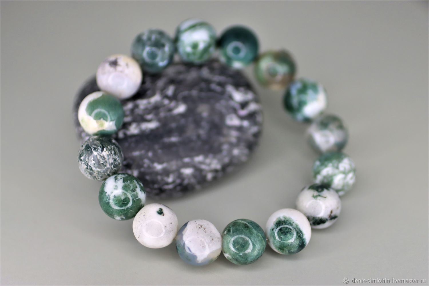Моховой Древесный Агат. Браслет – заказать на Ярмарке Мастеров ...