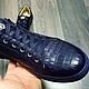 Sneakers made of genuine crocodile leather, in dark blue color. Training shoes. SHOES&BAGS. My Livemaster. Фото №4