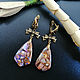 Order Large bronze earrings with ocean Jasper ' Bows'. Jewelry just for You (G-Korchagina). Livemaster. . Earrings Фото №3