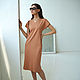 Beige dress made of Cinnamon cotton lining, loose brown. Dresses. mozaika-rus. My Livemaster. Фото №5