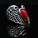 Angel Wings Ring 925 Sterling Silver Coral SER0042. Rings. Sunny Silver. My Livemaster. Фото №5