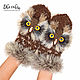 Order OWL. Owl mittens brown. 2sovy. Livemaster. . Mittens Фото №3