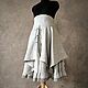 Petticoat skirt made of magpie melange linen (length 63cm). Skirts. pugovkino delo (Pugovkino-delo). Ярмарка Мастеров.  Фото №6