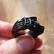 Order Ring made of ebony with obsidian. Woollywood_woodcarving. Livemaster. . Rings Фото №3