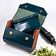 Amely-Green leather women's handbag, bag with wood. Classic Bag. Lemberg Leather. My Livemaster. Фото №5