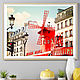 París pintura blanco y negro con Moulin Rouge rojo de la foto para el interior. Fine art photographs. Rivulet Photography (rivulet). Ярмарка Мастеров.  Фото №5