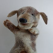 Куклы и игрушки handmade. Livemaster - original item Dog, puppy toy on hand. A theatrical doll for a puppet theater. Handmade.