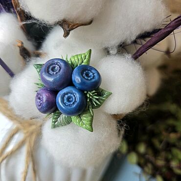 Украшения ручной работы. Ярмарка Мастеров - ручная работа Брошь "Черника". Handmade.