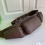 Сумки и аксессуары handmade. Livemaster - original item Waist bag: Ostrich leather belt bag. Handmade.