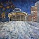 Winter evening in the Park. Series ' On the district'. oil on canvas, Pictures, Moscow,  Фото №1