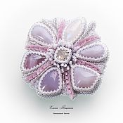 Украшения handmade. Livemaster - original item Lilac Lavender Flower Brooch Stones Chalcedony and Adular. Handmade.