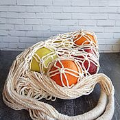 Сумки и аксессуары handmade. Livemaster - original item String bag: cotton macrame with a wide bottom. Handmade.