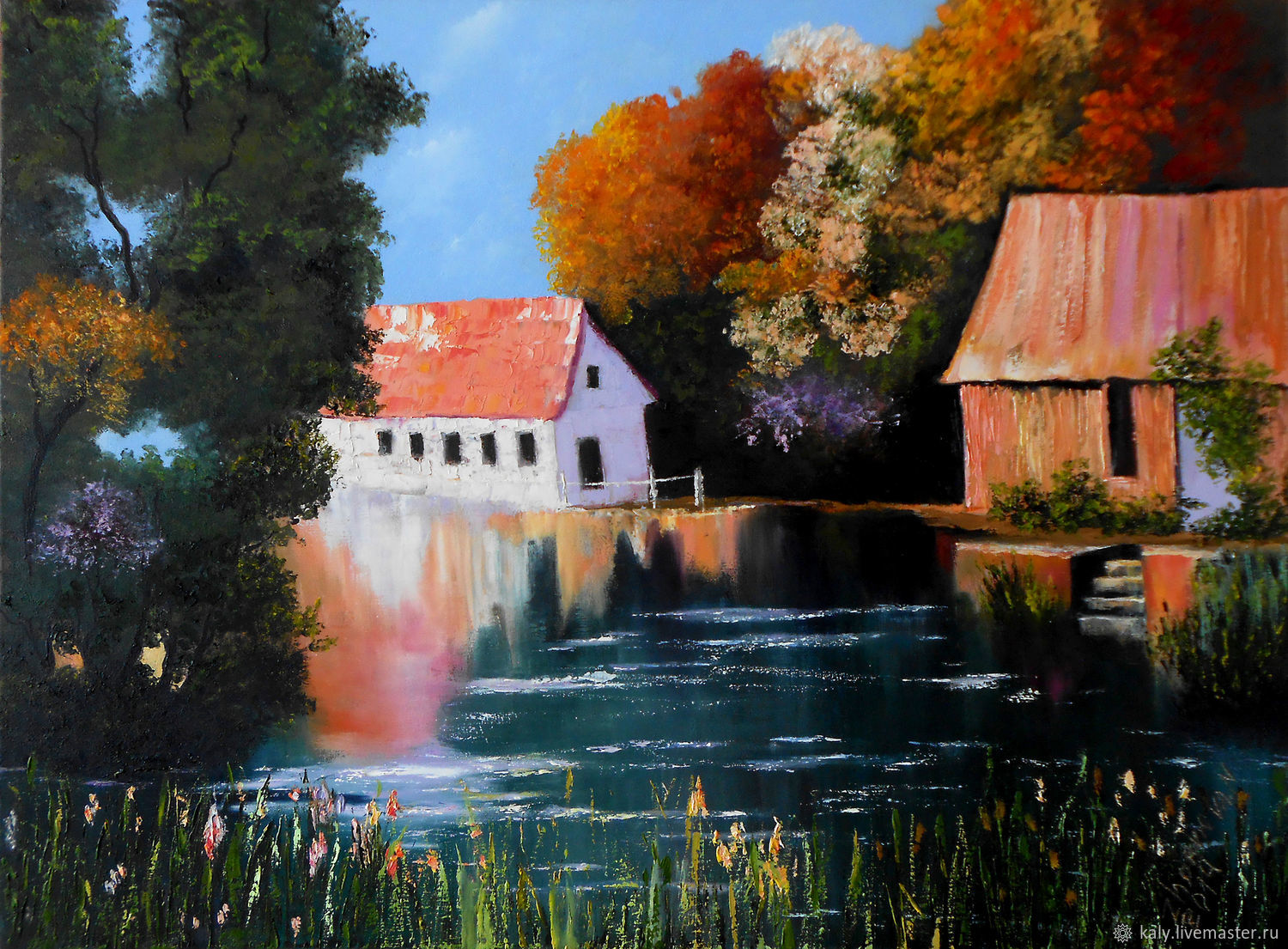 Village landscape painting, Countryside painting landscape nature, Pictures, St. Petersburg,  Фото №1