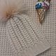Hat in a chunky wool with a POM-POM 'ice Cream'. Caps. gallery Korban Sofia. Online shopping on My Livemaster.  Фото №2