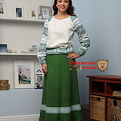 Warm skirt with Russian ornaments 