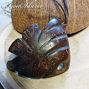 Украшения handmade. Livemaster - original item Carved coconut pendant 