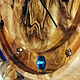 Круглые деревянные часы с тёмно-синей смолой. Часы классические. Woodpresnya. Ярмарка Мастеров.  Фото №4