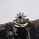 White gold ring with sapphire and Edelweiss diamond, Engagement ring, Moscow,  Фото №1