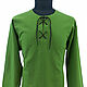 Рубаха льняная тёмно-зелёная. Народные рубахи. Берегиня - Русский стиль. Интернет-магазин Ярмарка Мастеров.  Фото №2