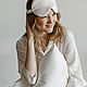 Conjunto de funda de almohada de seda y máscara de sueño de color blanco, Pillowcases, Moscow,  Фото №1