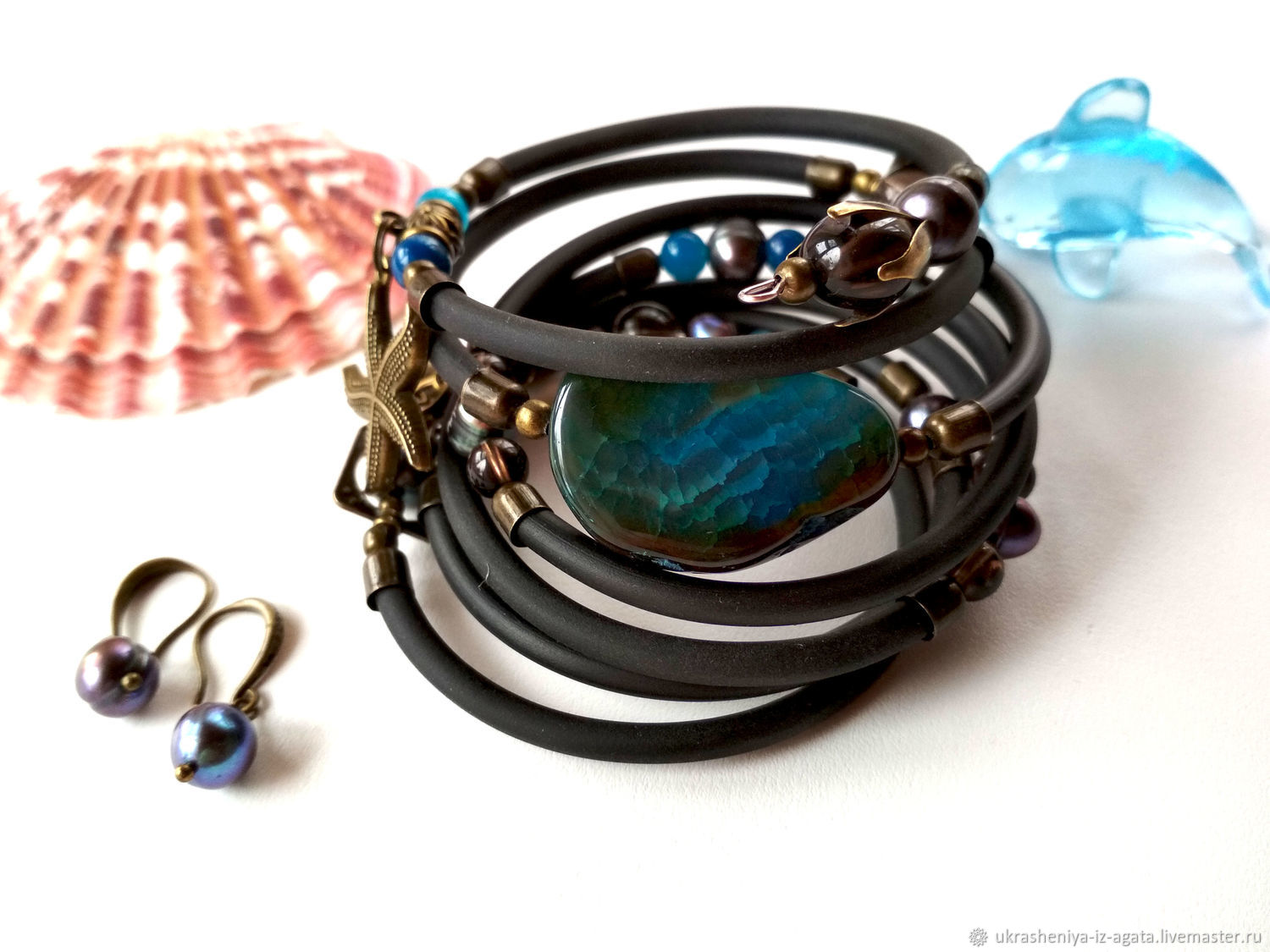 Браслет и серьги Тайны океана - 8 купить в интернет-магазине Ярмарка ...