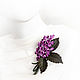 Lilac leather brooch, Brooches, Rostov-on-Don,  Фото №1