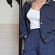  Женская куртка синего цвета из вареной крапивы с карманом. Куртки. Oxygen (Zinochka-buch). Ярмарка Мастеров.  Фото №6