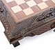 Chess carved in a casket with boxes 'Simba' 40, Harutyunyan. Chess. H-Present more, than a gift!. My Livemaster. Фото №4