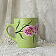 Order Mug with painted ''Orchids'. painting and decoupage from Marina (sovaj). Livemaster. . Mugs and cups Фото №3