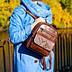  Brown-red Leather backpack for women Ida Mod R29p-622-1. Backpacks. Natalia Kalinovskaya. My Livemaster. Фото №6