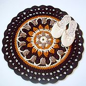 Для дома и интерьера handmade. Livemaster - original item Mat mandala knit handmade cord bedside. Handmade.