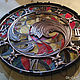 Large Wall clock 'waves of time' stained glass metal wood. Backlit Clocks. KancyrevDecoration. My Livemaster. Фото №5