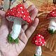 Набор ватных игрушек "Семья мухоморов". Игрушки. Декор и творчество Strawberry33. Ярмарка Мастеров.  Фото №4