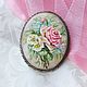 Brooch: ' Bouquet with rose ' painting on mother of pearl, Melchior, Brooches, Ufa,  Фото №1