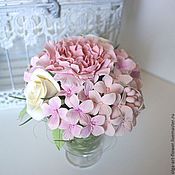 Цветы и флористика handmade. Livemaster - original item bouquet of tenderness. Flowers from polymer clay in glass.. Handmade.