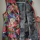 Women's sheepskin vest 54 ' Flowers', Vests, Moscow,  Фото №1