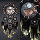 Dream catcher 'Space Wolf' with a moonstone, 72 cm, Dream catchers, Moscow,  Фото №1