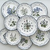 Посуда handmade. Livemaster - original item Plates: Blue flowers watch collection. Handmade.