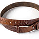 Red brown leather Belt for Women 1.3 inches wide. Straps. Two Starlings. Online shopping on My Livemaster.  Фото №2
