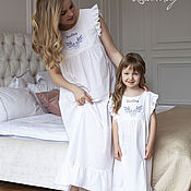 Одежда handmade. Livemaster - original item Nightgowns tailored to mothers and daughters of familily. Handmade.