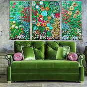 Картины и панно handmade. Livemaster - original item Painting mosaic abstraction flowers. Triptych of paintings for the interior. Handmade.