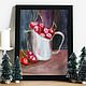 Watercolor of cherries in a Cup. Pictures. natabold. Online shopping on My Livemaster.  Фото №2