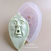 Материалы для творчества handmade. Livemaster - original item Silicone mold apple tree leaf with face. Silicone form. Handmade.