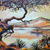 Картины и панно handmade. Livemaster - original item Painting sunset on the river