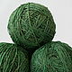 Handmade yarn (100% hemp), 100g/170m color Green needles, Yarn, Nizhny Novgorod,  Фото №1