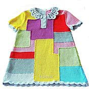 Одежда детская handmade. Livemaster - original item Crocheted baby dress multi-Colored rectangles. Handmade.